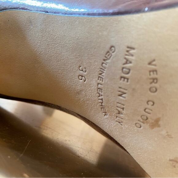 Anyi Lu | Made in Italy Leather Suede Taupe Burgundy Pumps Pristine Orig. $400+ - Picture 6 of 15